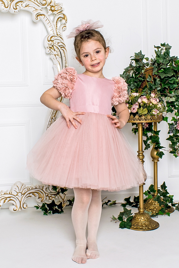 ELA - Powder Baby Girl Exlusive Dress With Hair Accessory