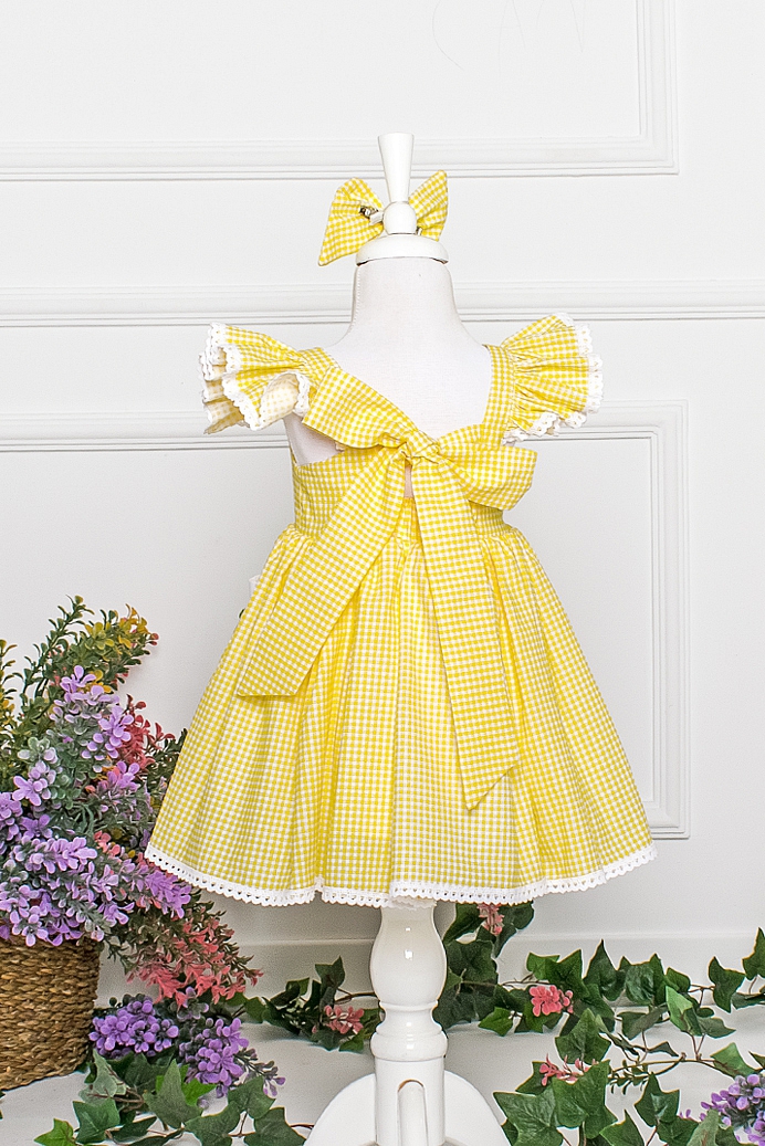 FUNDA - Yellow Cherry Girl Dress With Hair Accessory