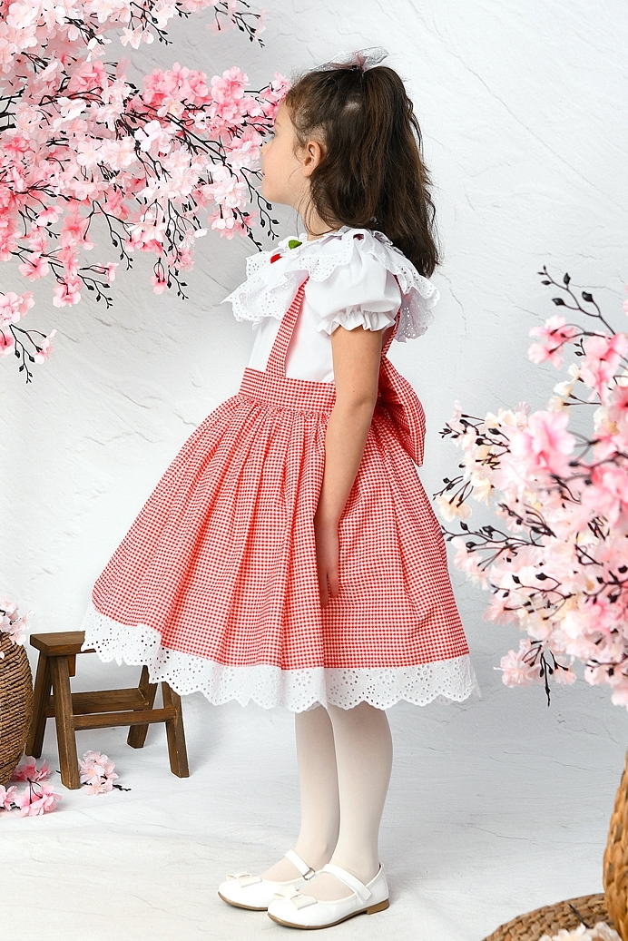 Kiraz - Red Cherry Girl Dress With Hair Accessory