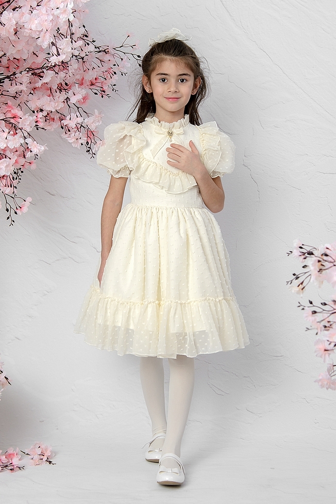 SEZEN - Cameo Exlusive Girl Dress With Hair Accessory